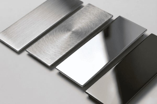 Mirror polished and brushed aluminum finish