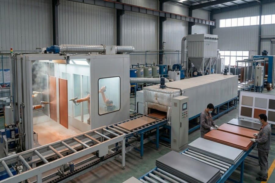 PVDF fluorocarbon coating finish on aluminum panel