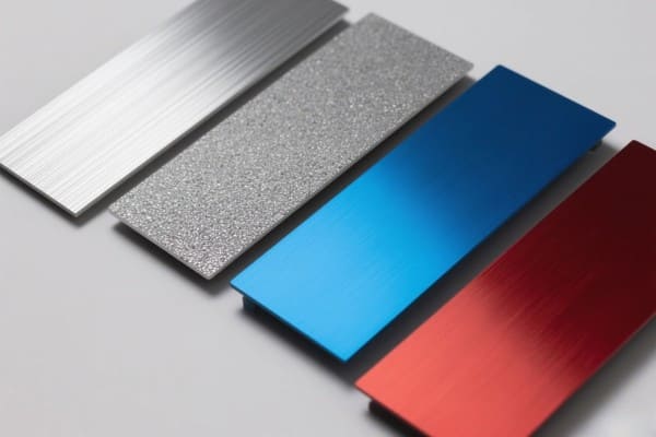 Anodized aluminum panel surface texture close-up
