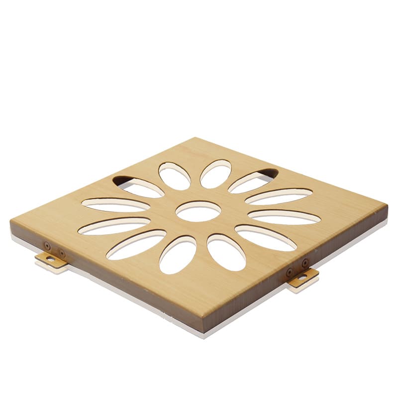 Aluminum facade panel flat surface close-up showing PVDF coating finish
