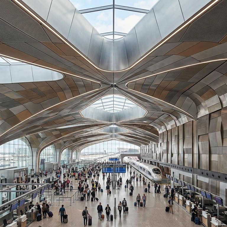 Custom curved metal panels and mesh panels for architectural facades