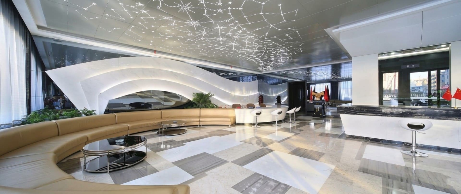 Modern architectural aluminum facade