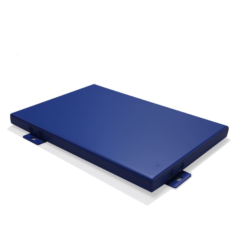 Flat aluminum facade panel with smooth PVDF surface